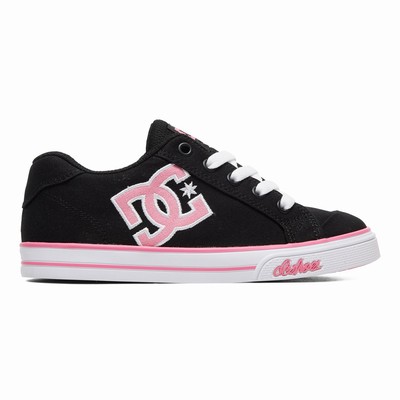 DC Chelsea Canvas Kid's Black/Pink Sneakers Australia Sale FMT-327